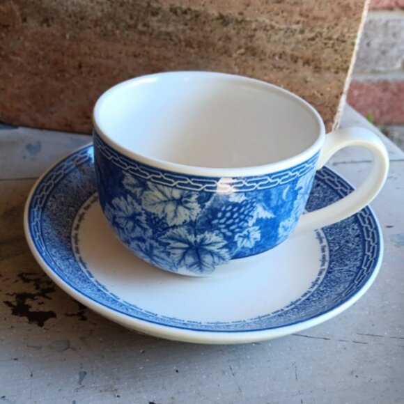 Wedgwood Vintage Blue Cup +Saucer New W/Tags - Picture 1 of 4